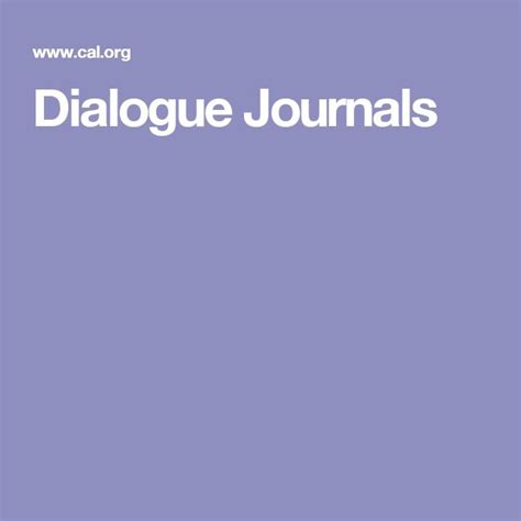 Caela Esl Resources Digests Dialogue Journal Writing - Dialogue Journal Writing