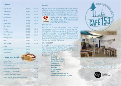 cafe 153 menu