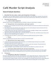 Cafe Murder Script