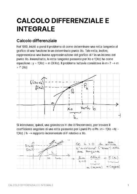 Calcolo Differenziale E Integrale