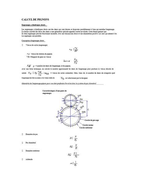 calcul d engrenages droits