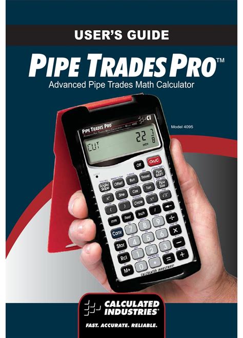 Calculated Industries 4095 Advanced Pipe Trades Math Calculator Pipe Math - Pipe Math