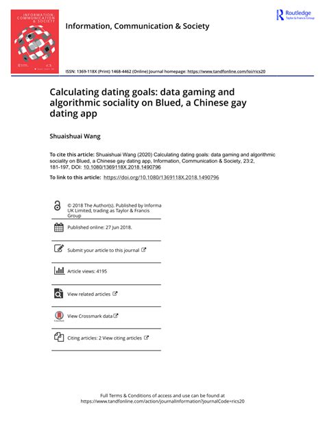 calculating dating goals: data gaming and algorithmic sociality on blued,a chinese gay dating app