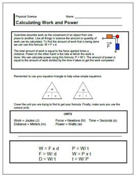 Calculating Work And Power Worksheets Learny Kids Calculating Work And Power Worksheet - Calculating Work And Power Worksheet