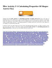 Read Calculating Properties Of Shapes Answer Key Pltw 