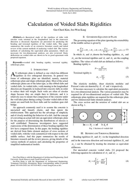 Calculation Of Voided Slabs Rigidities