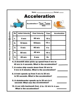 Calculation The Acceleration Worksheets Kiddy Math Calculating Acceleration Worksheet - Calculating Acceleration Worksheet
