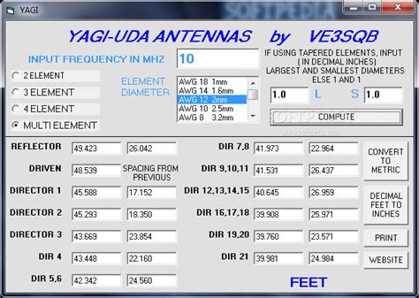 Calculator Yagi