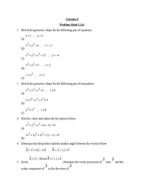 Calculus 3 Problems And Solutions