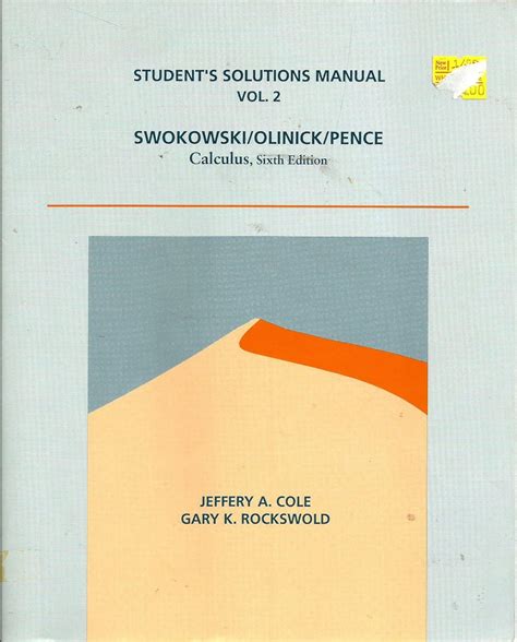Calculus 6th Edition Vol 2 Student Solutions