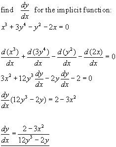 calculus Verify that an implicit equation is the solution to the