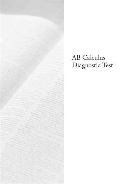 Calculus Ab Response A Diagnostic Test