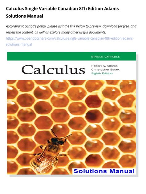 Calculus Adams Solutions 8th Edition