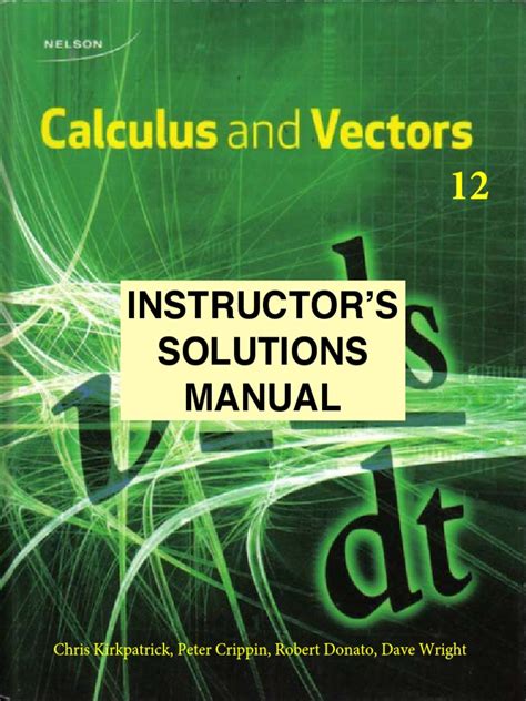 Calculus And Vectors Solution Manual Grade 12 Pdf Download