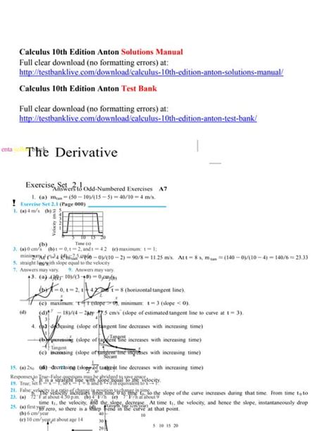 Calculus Anton 10th Edition Solution