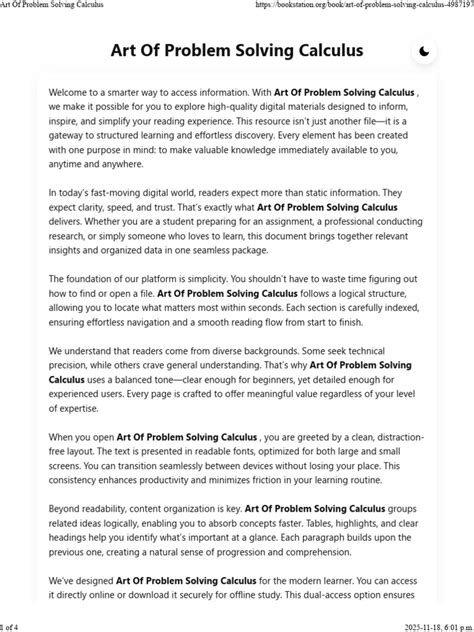 Calculus Art Of Problem Solving By David Patrick