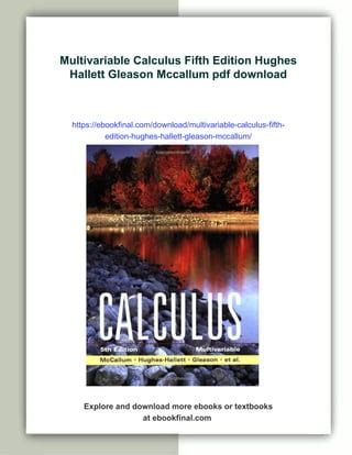Calculus Multivariable 5th Edition Mccallum
