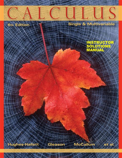 Calculus Multivariable 6th Ed Solutions Manual Mccallum
