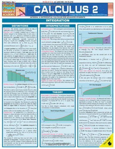 Download Calculus 2 Quickstudy Academic 