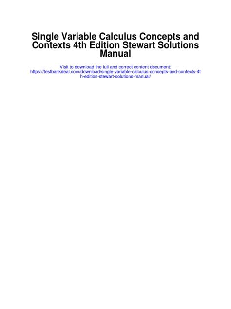 Download Calculus Concepts And Contexts 4Th Edition Solutions Manual Free 