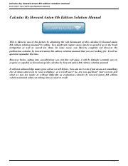 Read Online Calculus Howard Anton 8Th Edition Solution Manual 