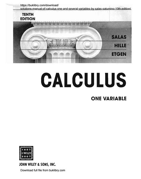 Read Online Calculus One And Several Variables 10Th Edition Solutions Manual Free 