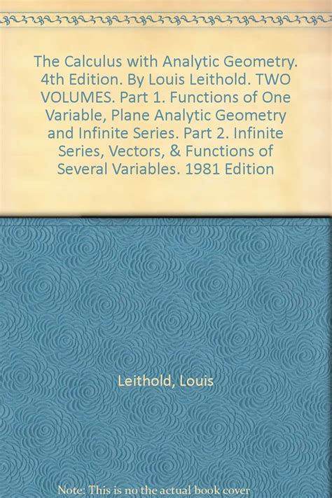 Read Online Calculus With Analytic Geometry Leithold 4Th Edition 