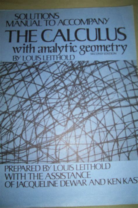Read Calculus With Analytic Geometry Leithold Solution 