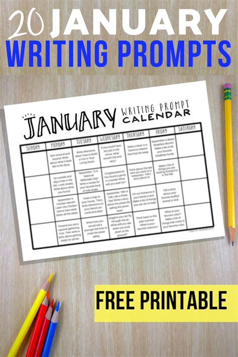 Calendar Writing Prompts   January Writing Prompt Calendar - Calendar Writing Prompts