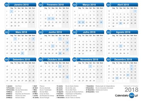 Calendario 2018