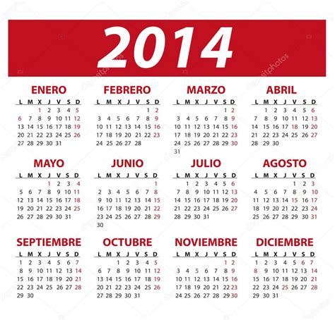 Calendario De 2014