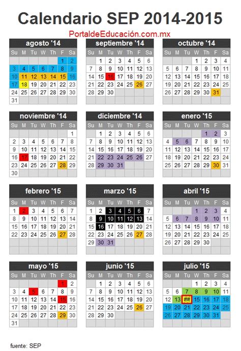 calendario escolar 2014 2015 programas semestrales