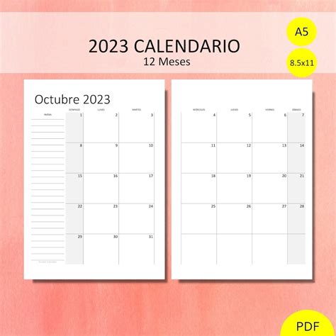 Calendario 2023 en Español: Descarga Gratis tu Agenda Digital