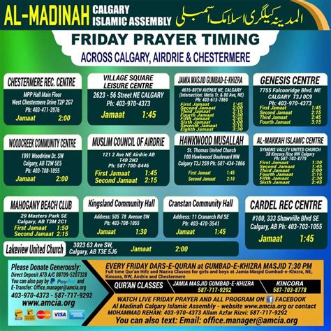 Calgary Prayer Times