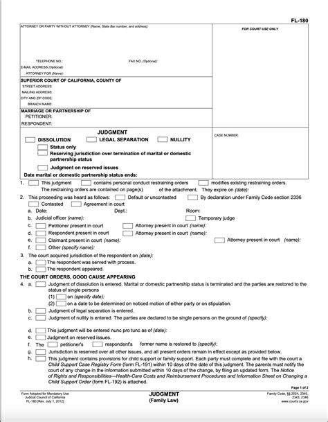 california divorce decree