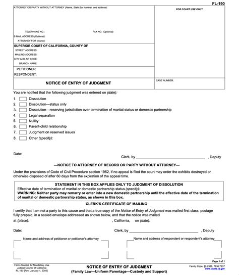 California Divorce Decree Sample