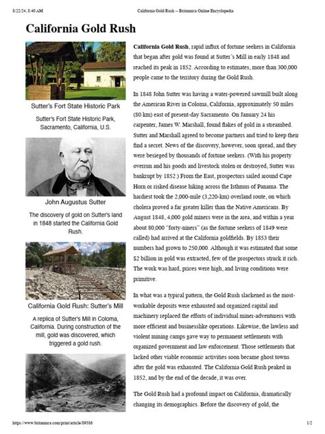 California Gold Rush Document Based Questions Apush