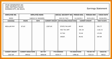 california pay stubs template generator