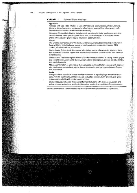 California Pizza Kitchen Case Study Solution