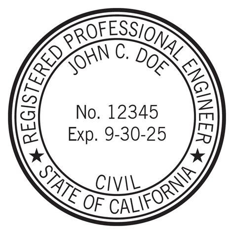 california professional engineer stamp