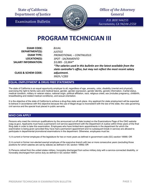 California State Program Technician E