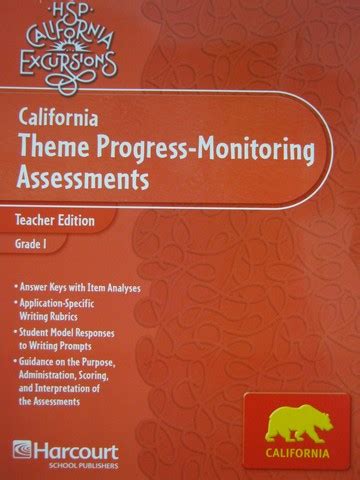 California Theme Progress Monitoring Assessments Teacher Edition Grade 5 Excursions 2010