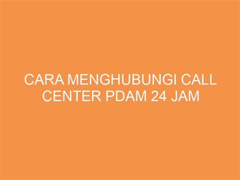 call center pdam 24 jam bandung