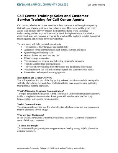 Read Online Call Center Training Manual 