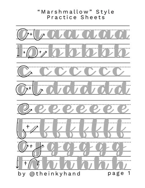 Calligraphy Practice Sheets