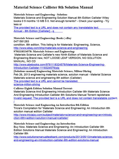 callister 8th edition solutions