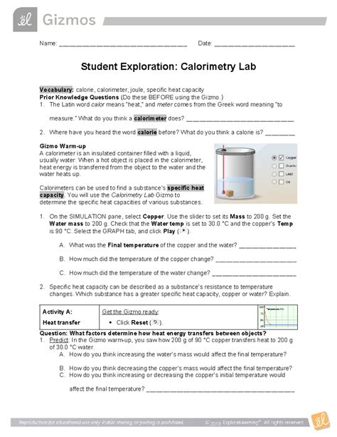 Calorimetry Gizmo