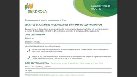 Cambio Titular Iberdrola