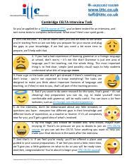 Cambridge Celta Interview Task Ittc