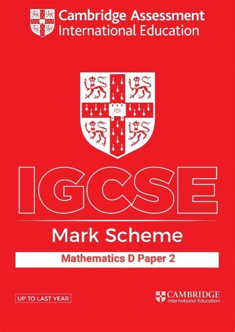 cambridge mathematics mark scheme 2 for 2002
